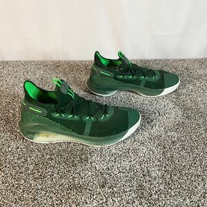 Under Armour Curry 6 Team Forrest Green White Mens Basketball Shoes Size 14